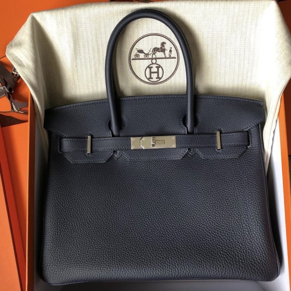 Hermès Birkin 30 Bleu Nuit Togo Palladium Hardware PHW