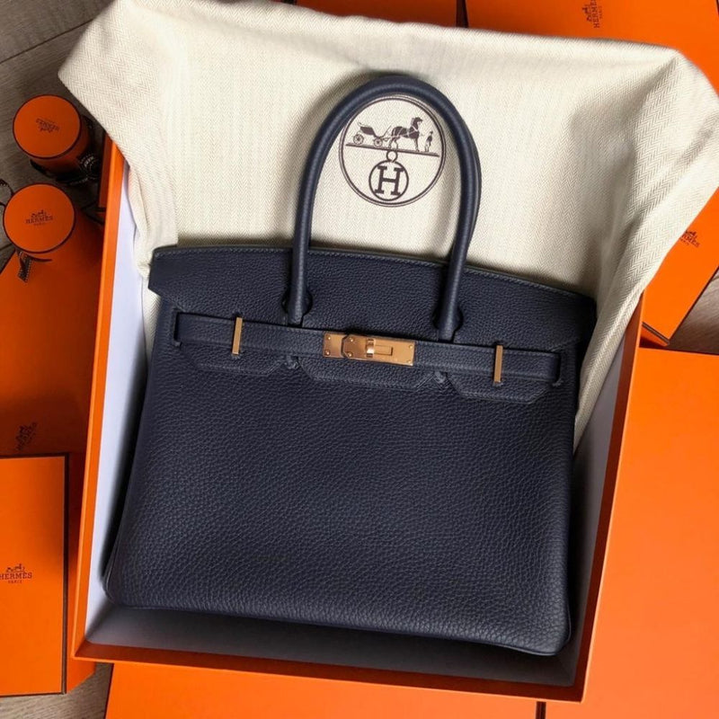 Hermès Birkin 30 Bleu Nuit Togo Rose Gold Hardware RGHW