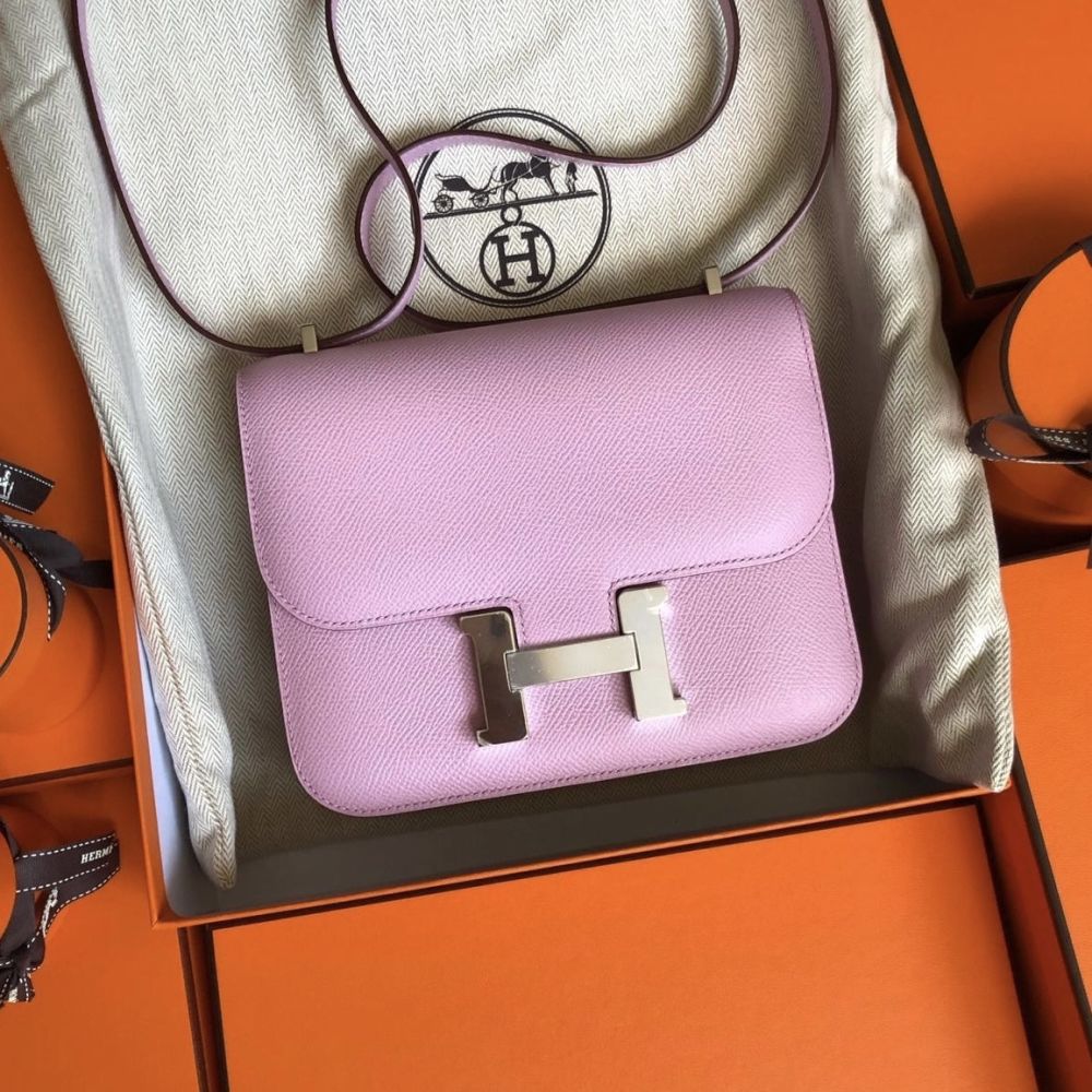 Hermès Constance 18 Mauve Sylvestre Epsom Palladium Hardware PHW