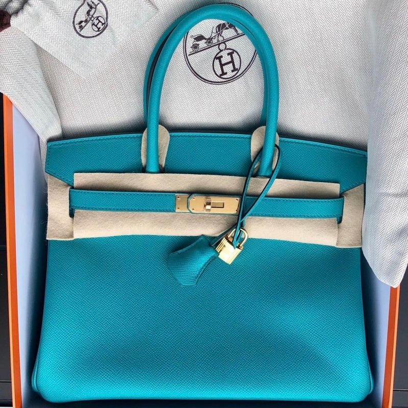 Hermès Birkin 30 Bleu Paon Epsom Gold Hardware GHW
