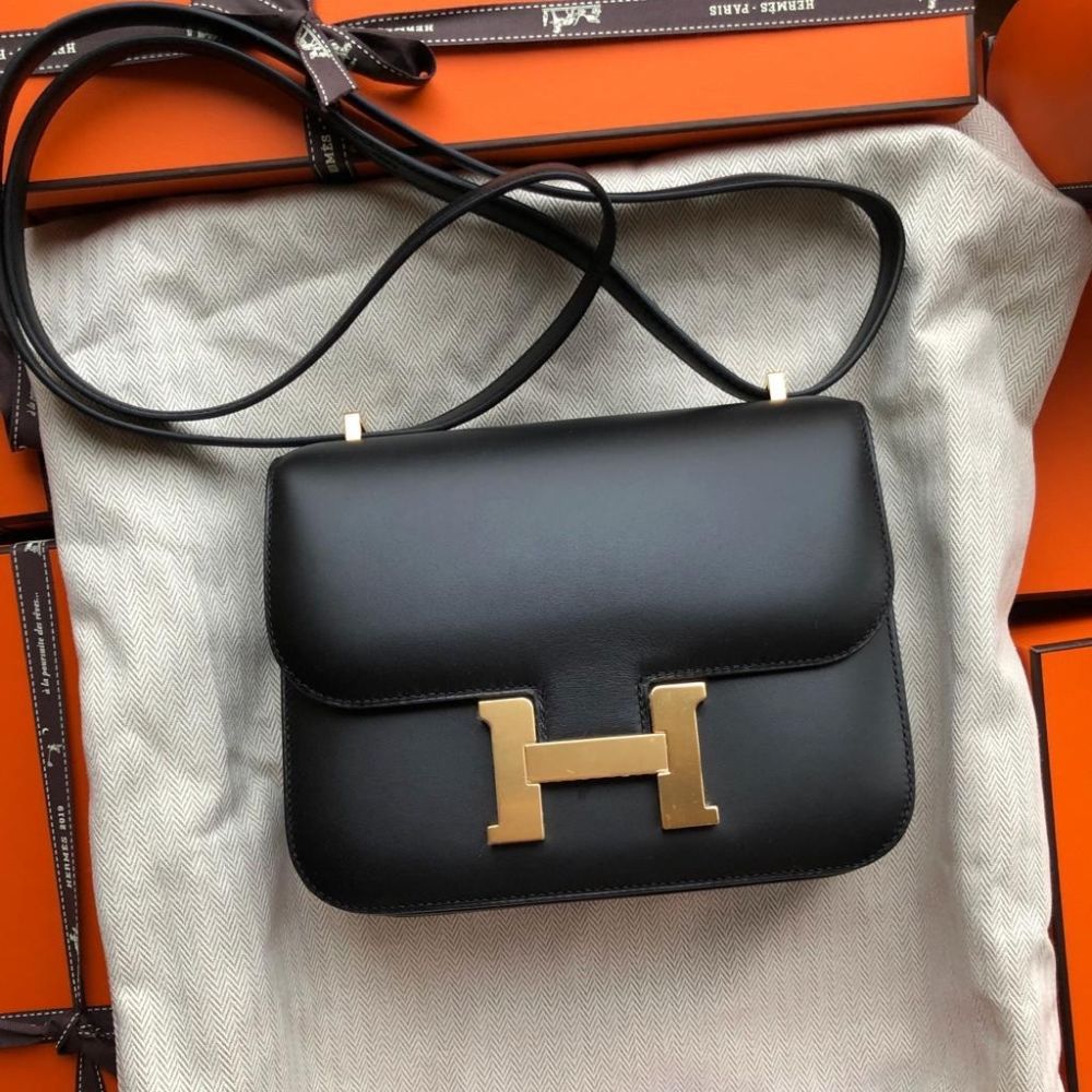 Hermès Constance 18 Noir (Black) Swift Gold Hardware GHW