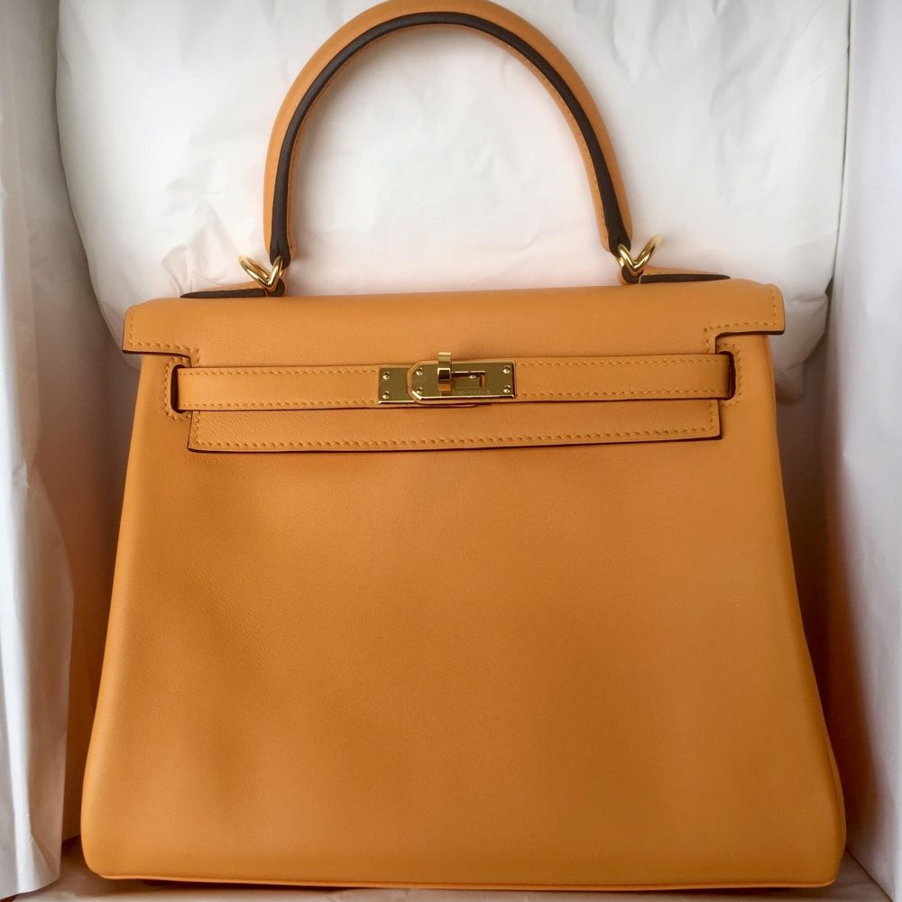 Hermès Kelly HSS 25 Jaune d'Or/Gris Etain Swift Gold Hardware GHW