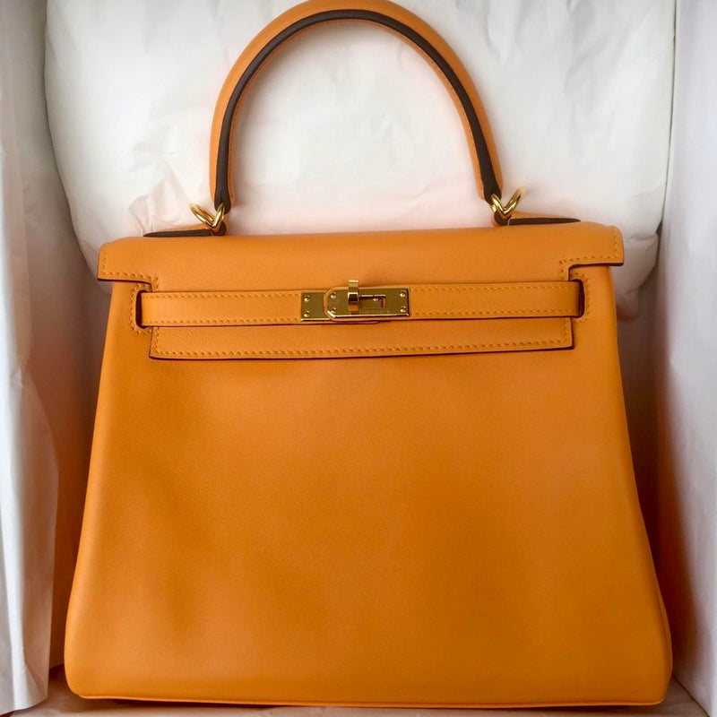 Hermès Kelly HSS 25 Jaune d'Or/Gris Etain Swift Gold Hardware GHW
