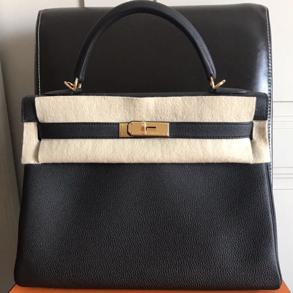 Kelly Handbag Noir Togo with Gold … curated on LTK