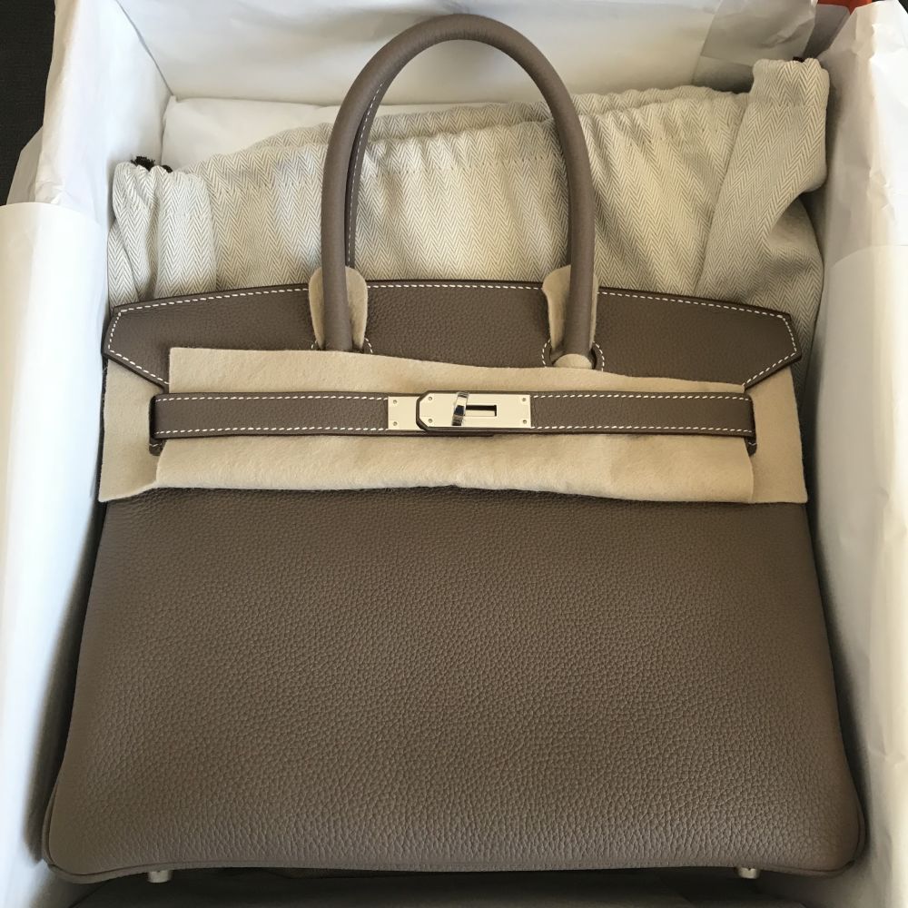 Hermès Birkin 30 Etoupe Togo Palladium Hardware PHW