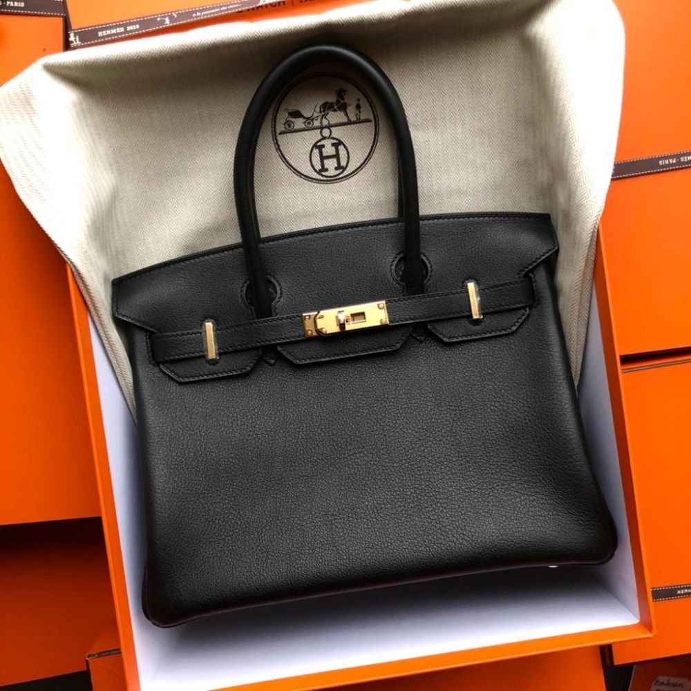Hermès Birkin 30 Noir (Black) Taurillon Novillo Gold Hardware GHW