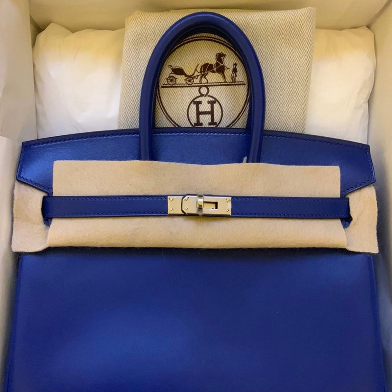 Hermès Birkin 25 Bleu Electrique Tadelakt Palladium Hardware PHW