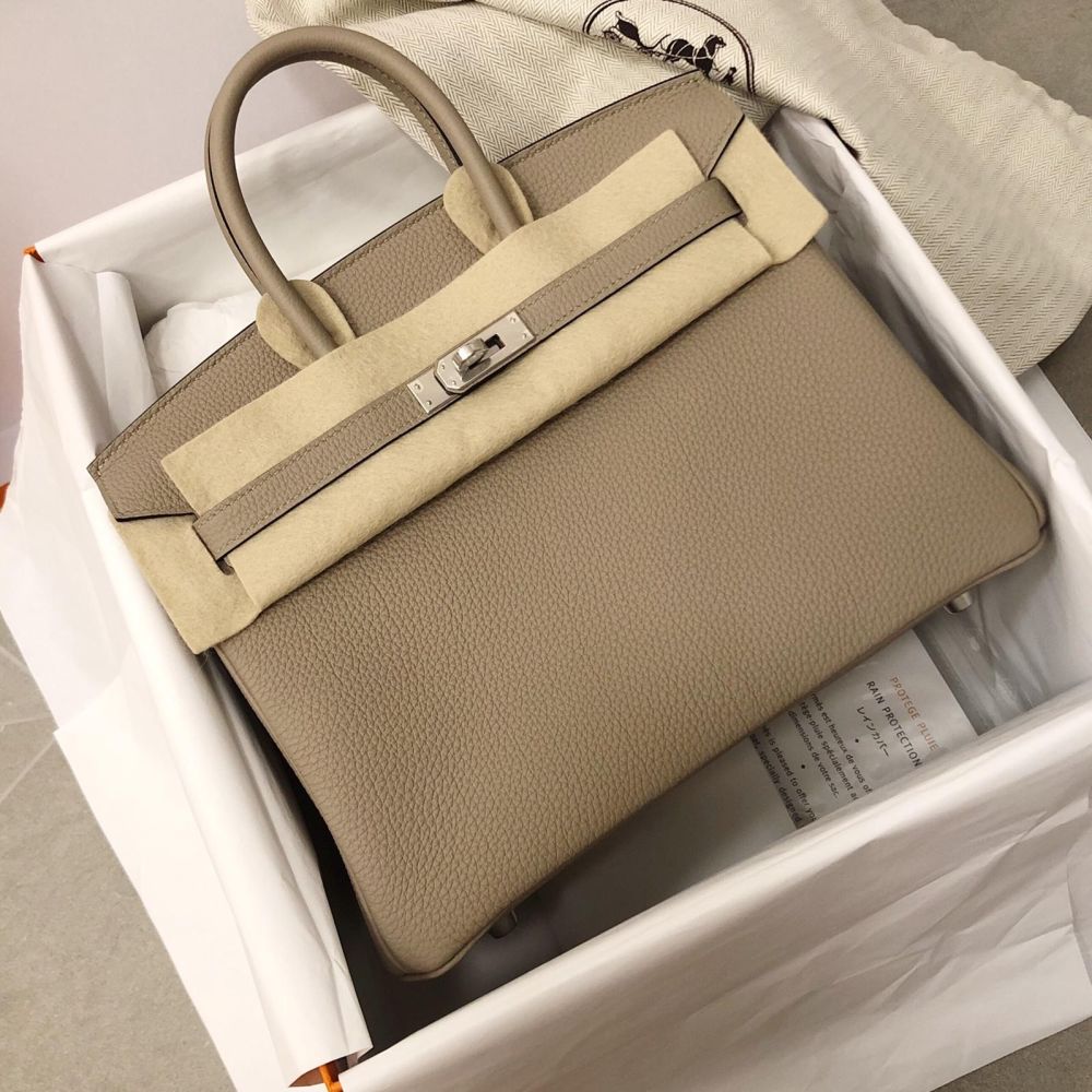 Hermès Birkin 25 Gris Tourterelle Togo Palladium Hardware PHW