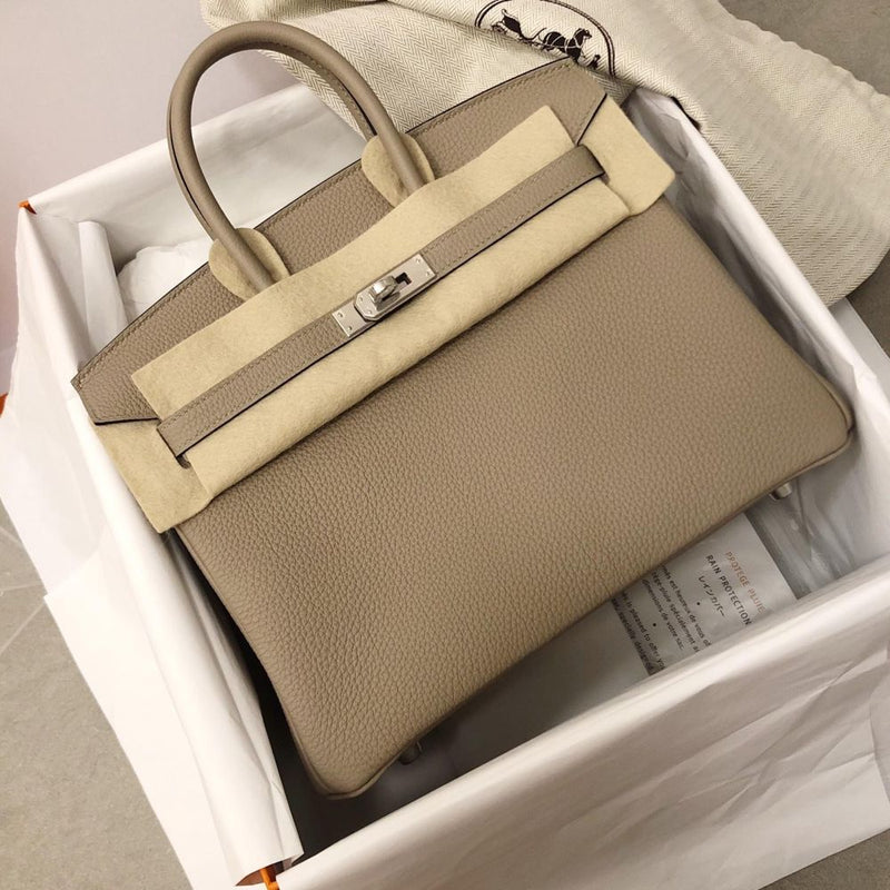 Hermès Birkin 25 Gris Tourterelle Togo Palladium Hardware PHW