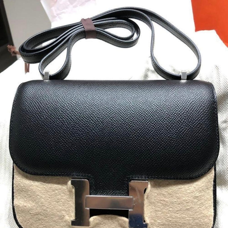 Hermès Constance 18 Noir (Black) Epsom Palladium Hardware PHW
