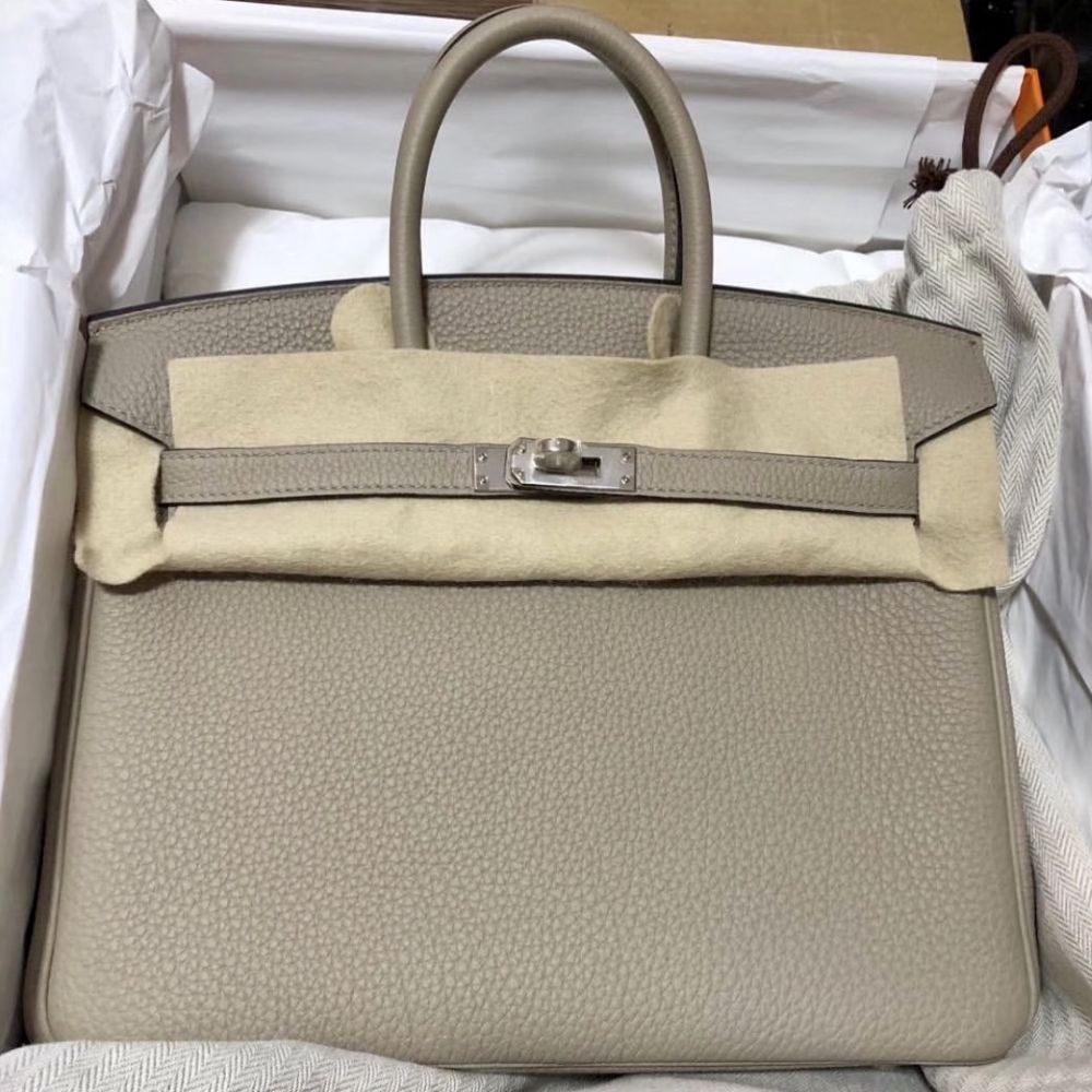 Hermès Birkin 25 Gris Tourterelle Togo Palladium Hardware PHW