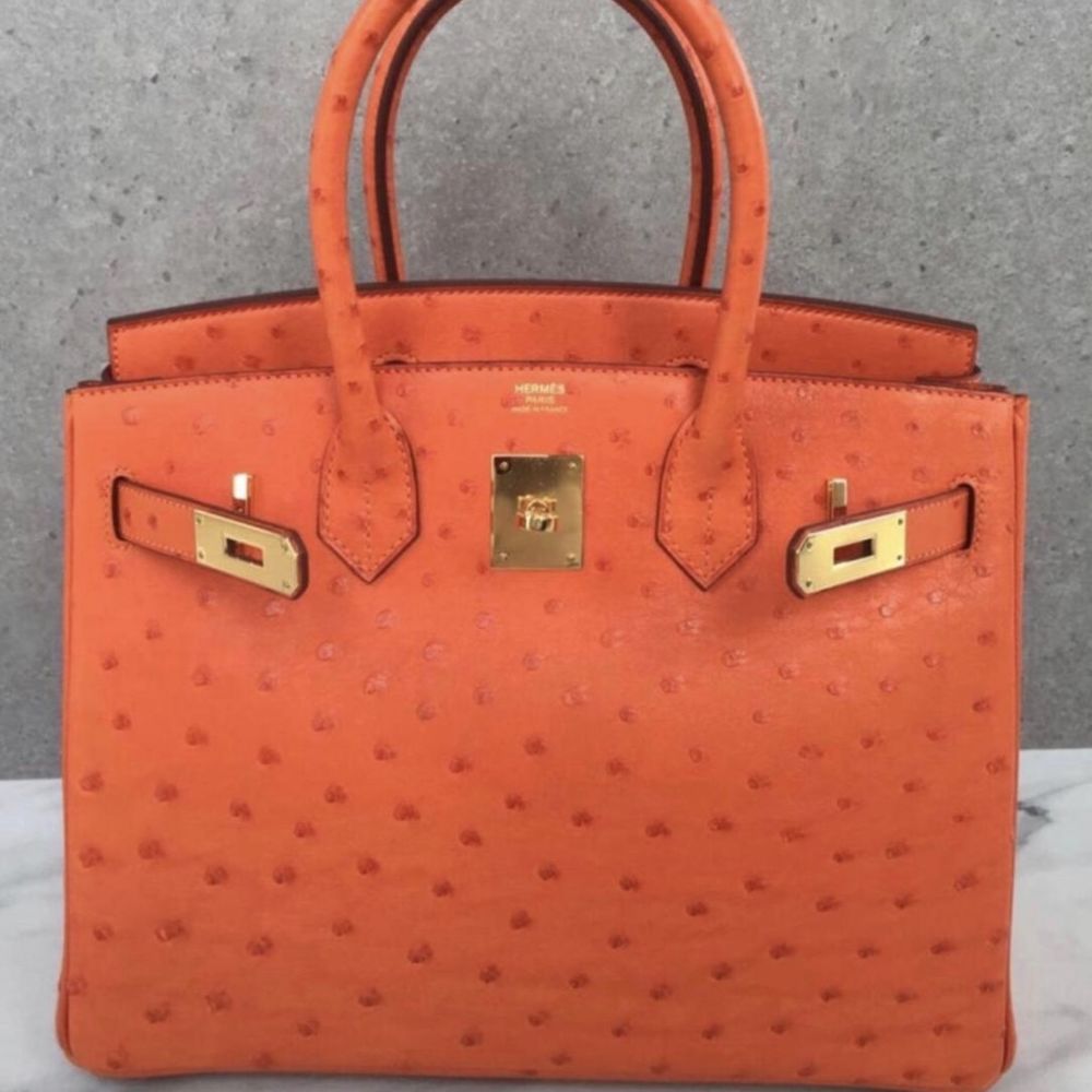 Hermès Birkin 30 Tangerine Ostrich Gold Hardware GHW