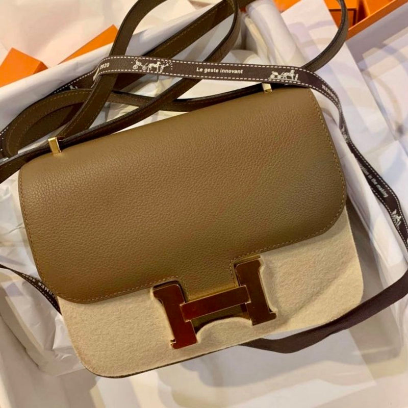 Hermès Constance 18 Beige de Weimar Evercolor Gold Hardware GHW