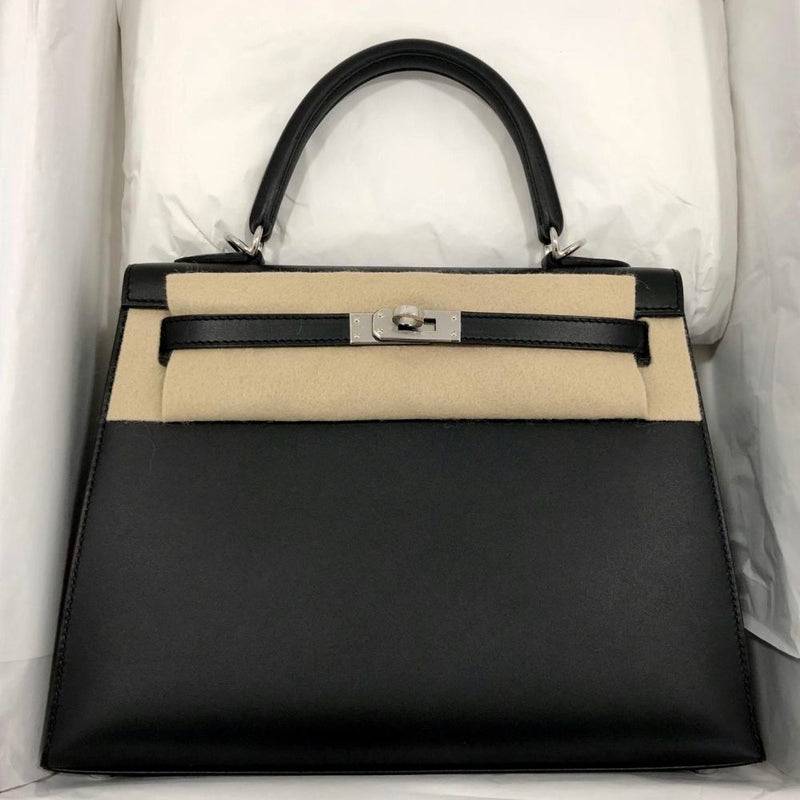 Hermès Kelly HSS 25 Noir (Black)/Rouge H Sellier Sombrero Palladium Hardware PHW