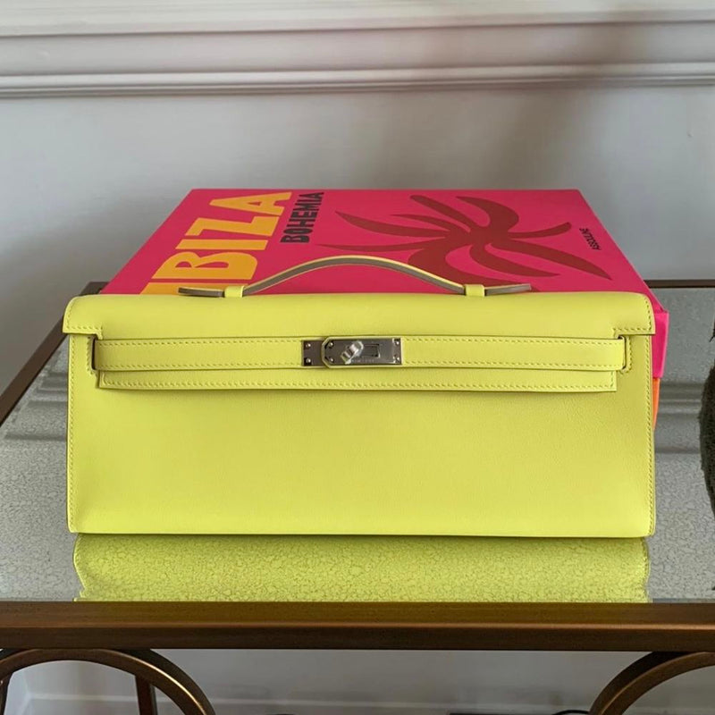 Hermès Kelly Cut Lime Swift Palladium Hardware PHW