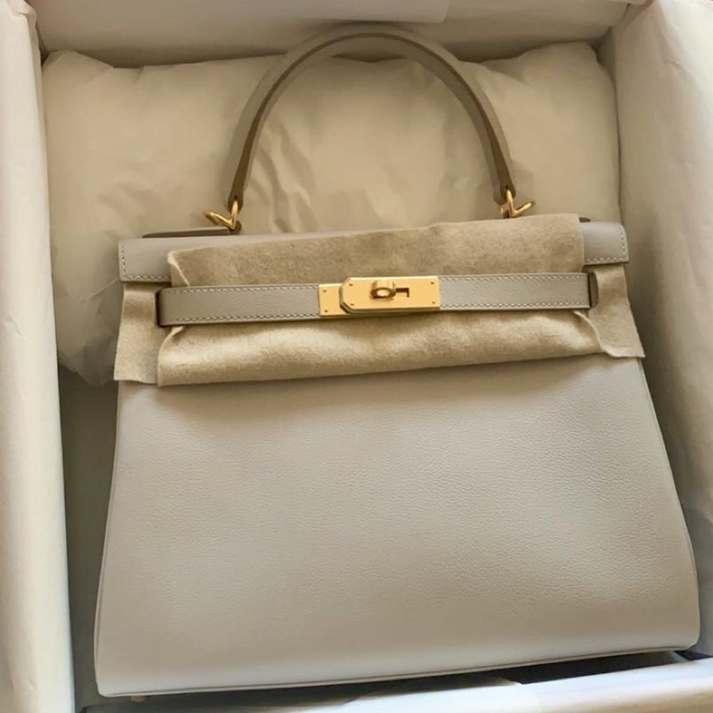 Hermes Birkin bag 25 Vert gris Togo leather Gold hardware