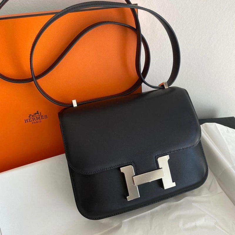 Hermès Constance 18 Noir (Black) Evercalf Palladium Hardware PHW