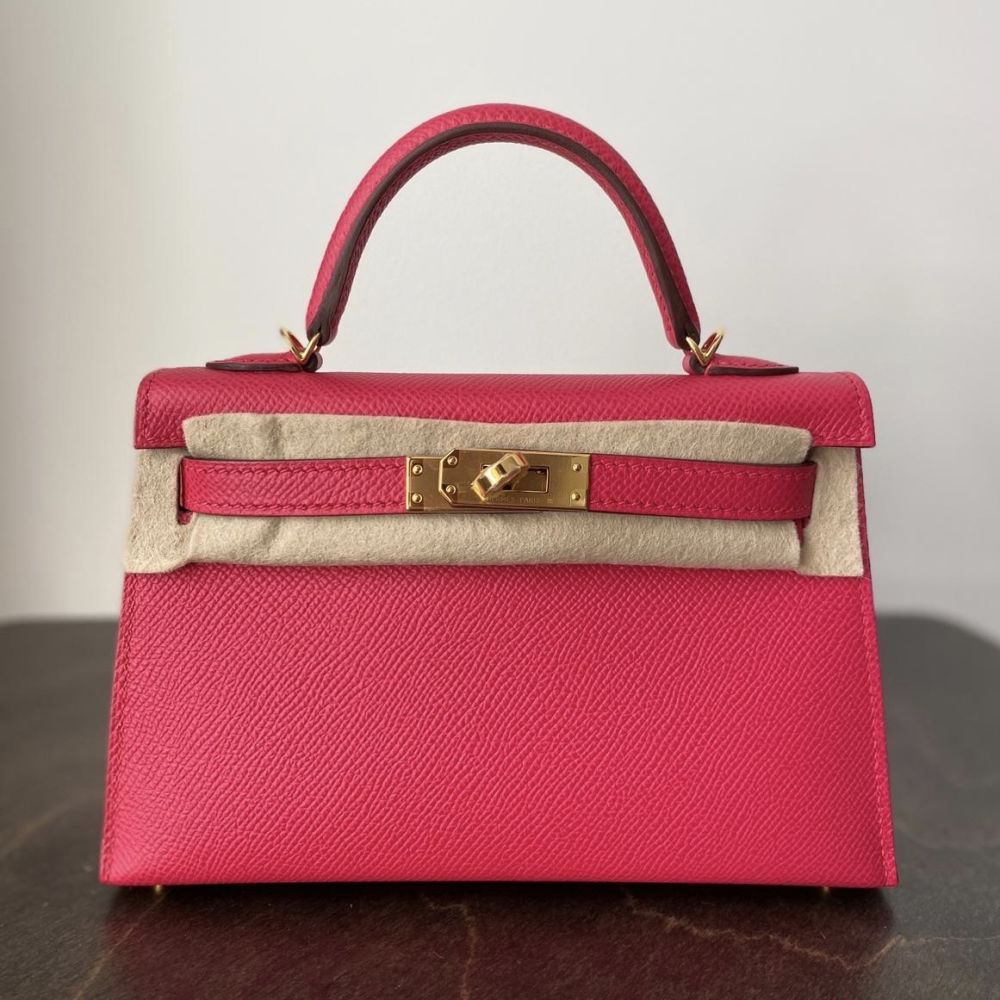 Hermès Kelly 20 Rose Extreme Sellier Epsom Gold Hardware GHW