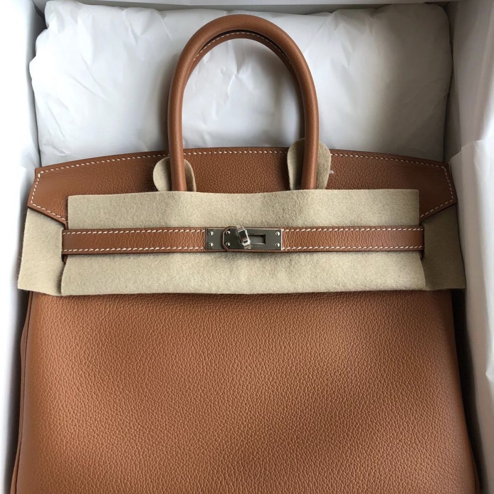 Hermès Birkin Limited Edition 25 Gold/Gris Tourterelle Verso