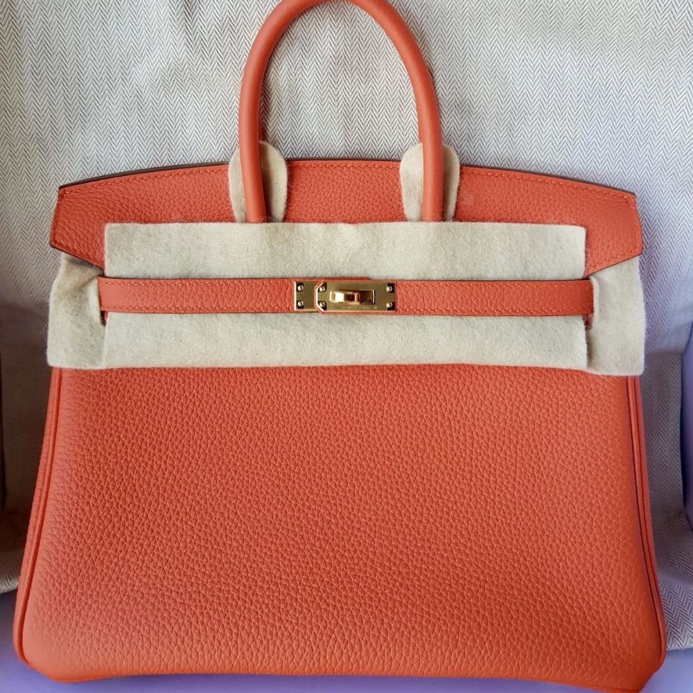 Hermès Birkin 25 Feu Togo Gold Hardware GHW