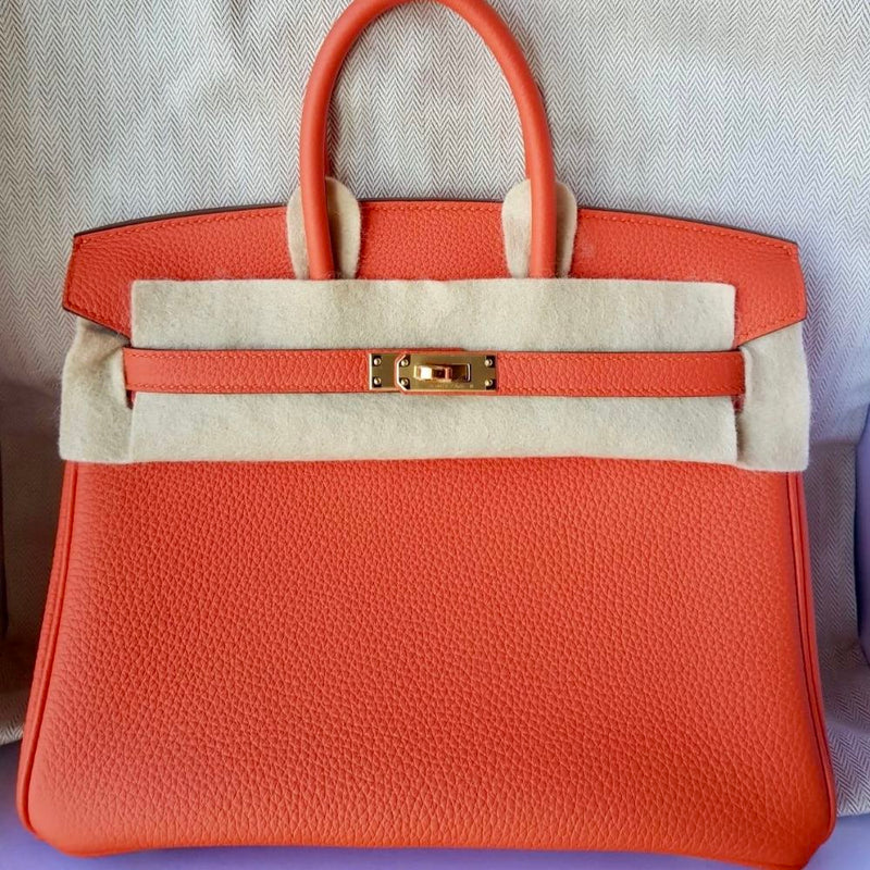 Hermès Birkin 25 Feu Togo Gold Hardware GHW