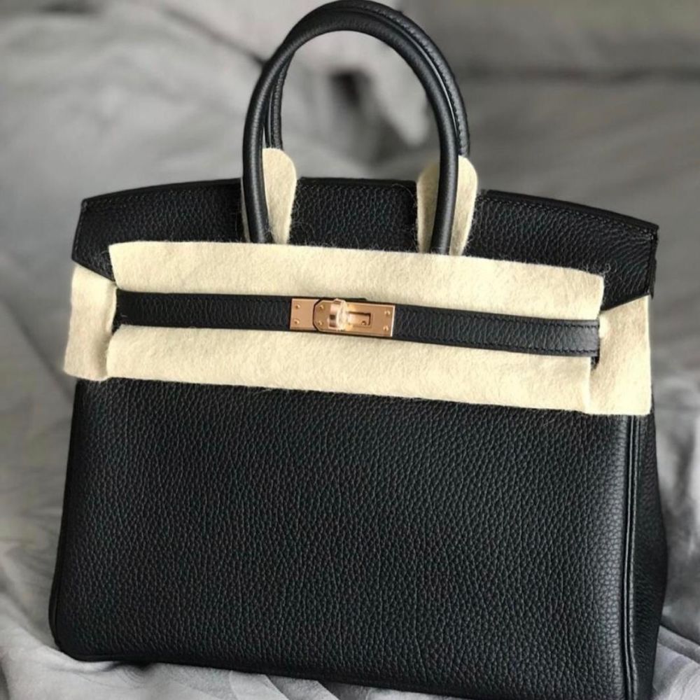Hermès Birkin 25 Noir (Black) Togo Gold Hardware GHW