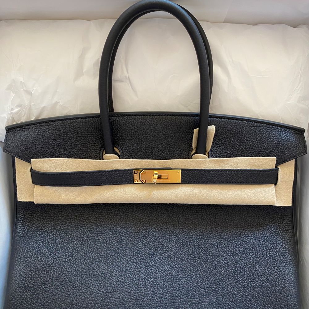 Hermes Birkin Bag 35 Togo Black Women's Handbag - 35-BLACK-TOGO-GOLD