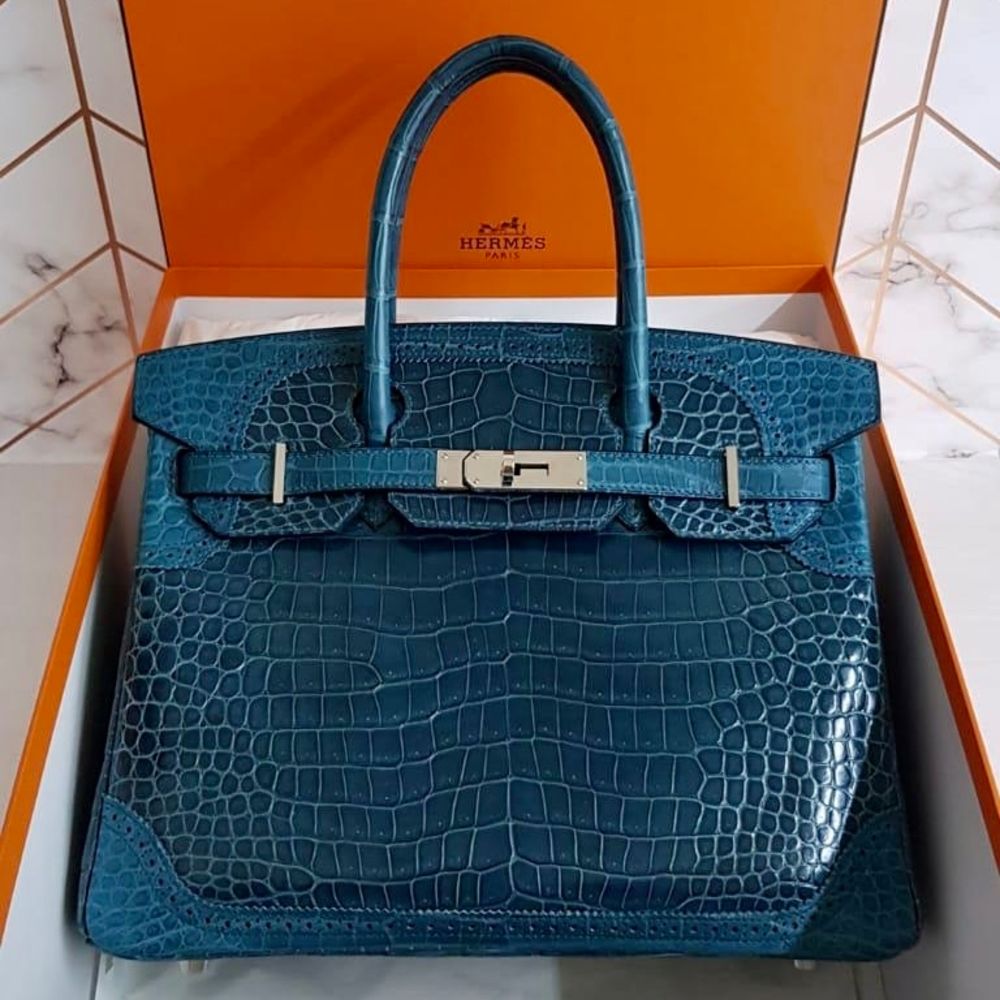 Handbag Blue Colvert Hermes Hermès Birkin Limited Edition 30