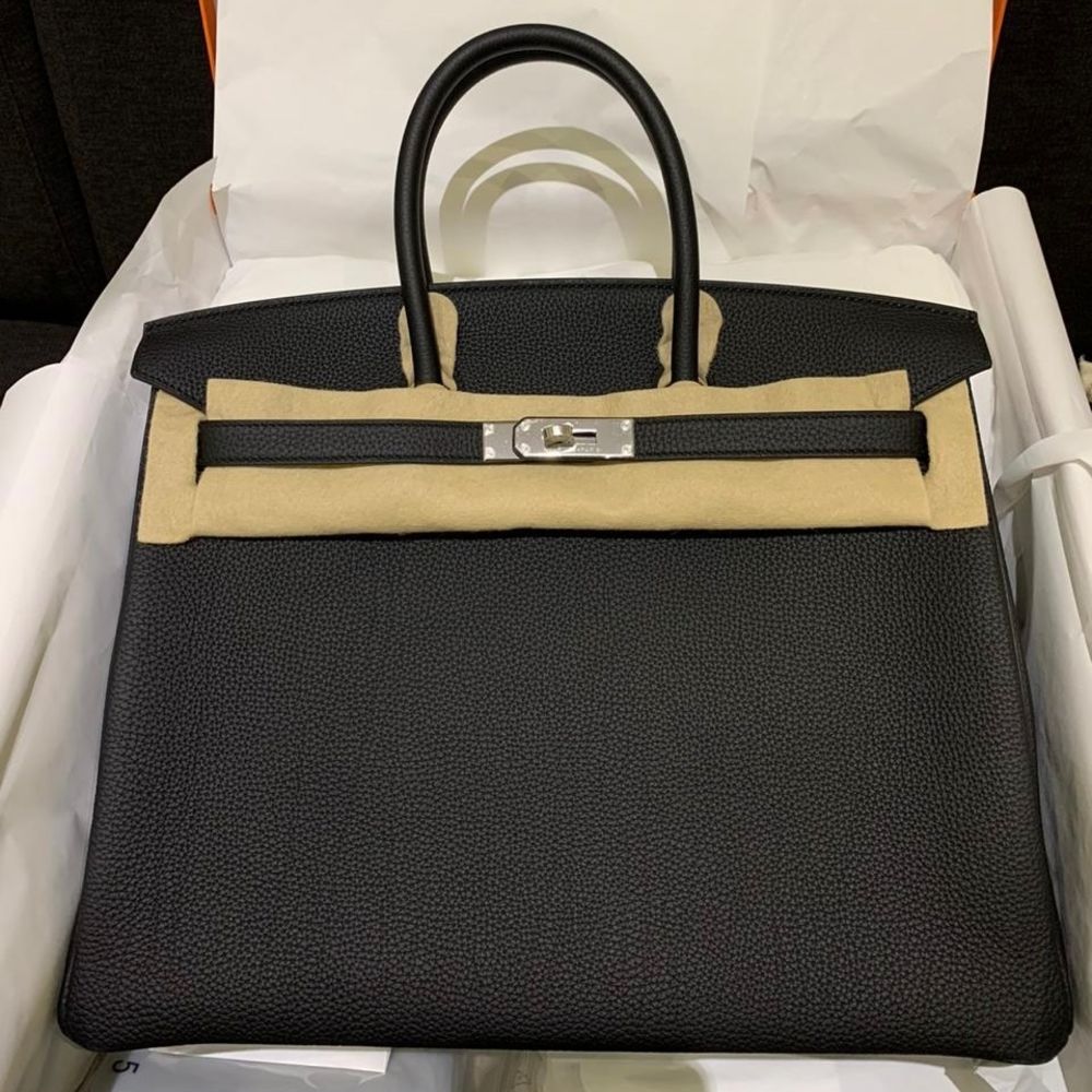 Hermès Birkin 35 Noir (Black) Togo Palladium Hardware PHW