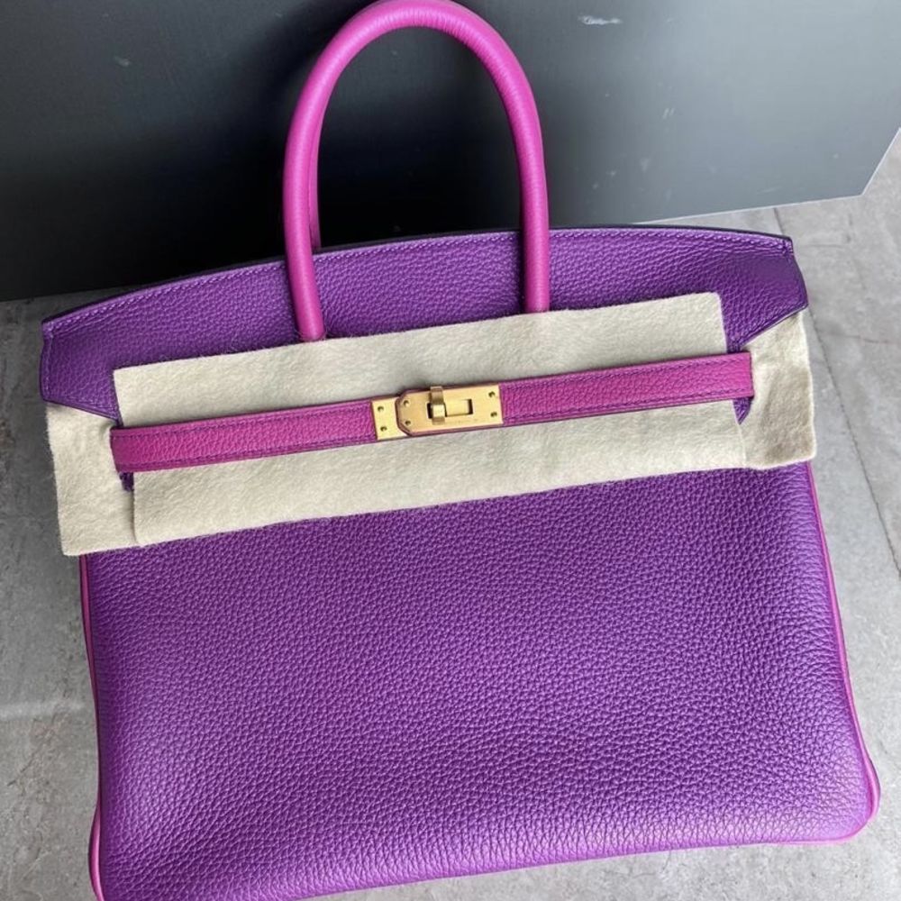 Hermès Birkin HSS 25 Anemone/Rose Pourpre Togo Brushed Gold Hardware BGHW
