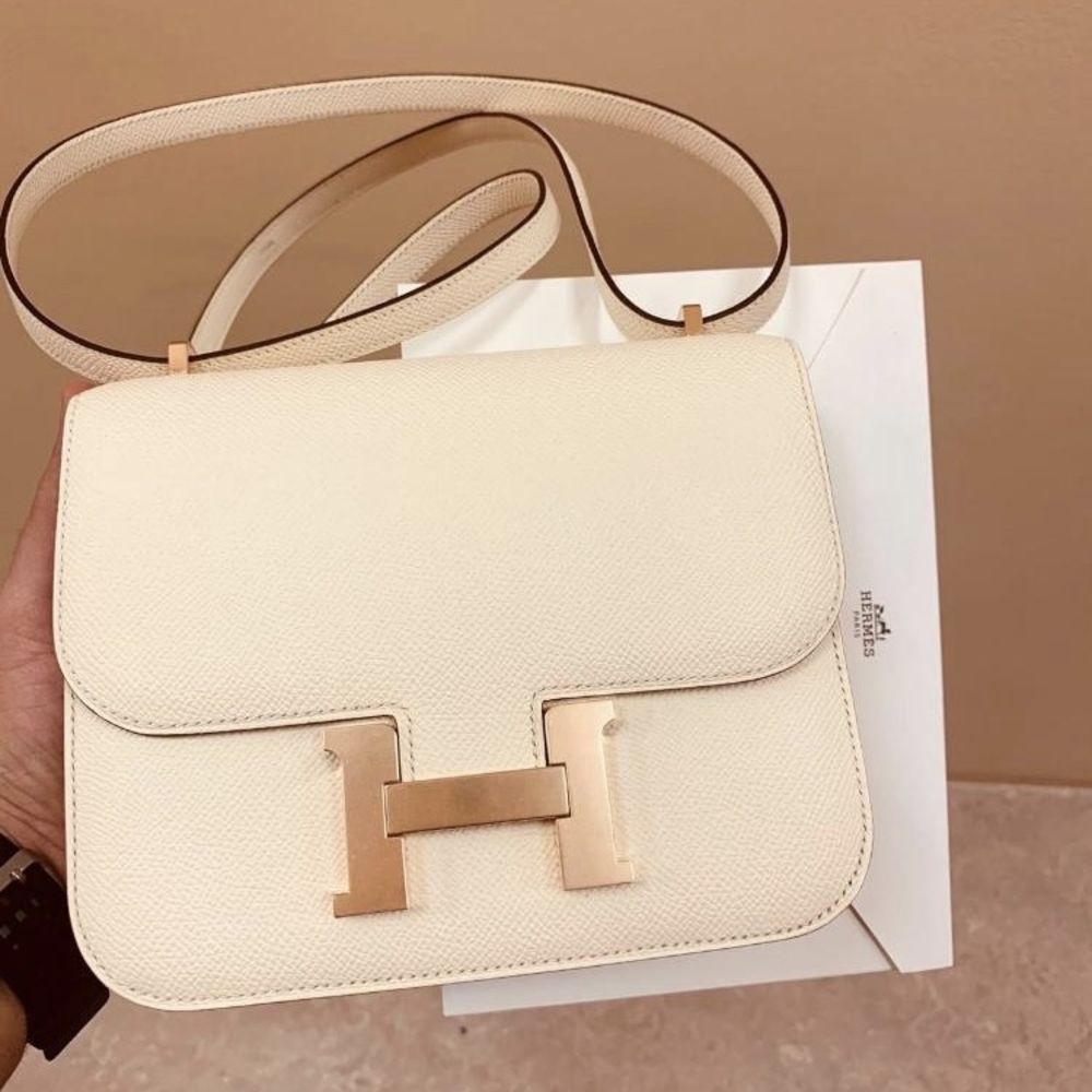 Hermès Constance 18 Craie Epsom Rose Gold Hardware RGHW