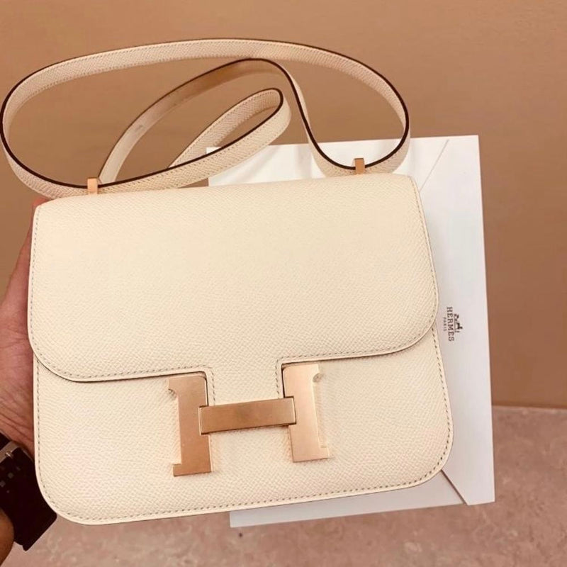 Hermès Constance 18 Craie Epsom Rose Gold Hardware RGHW