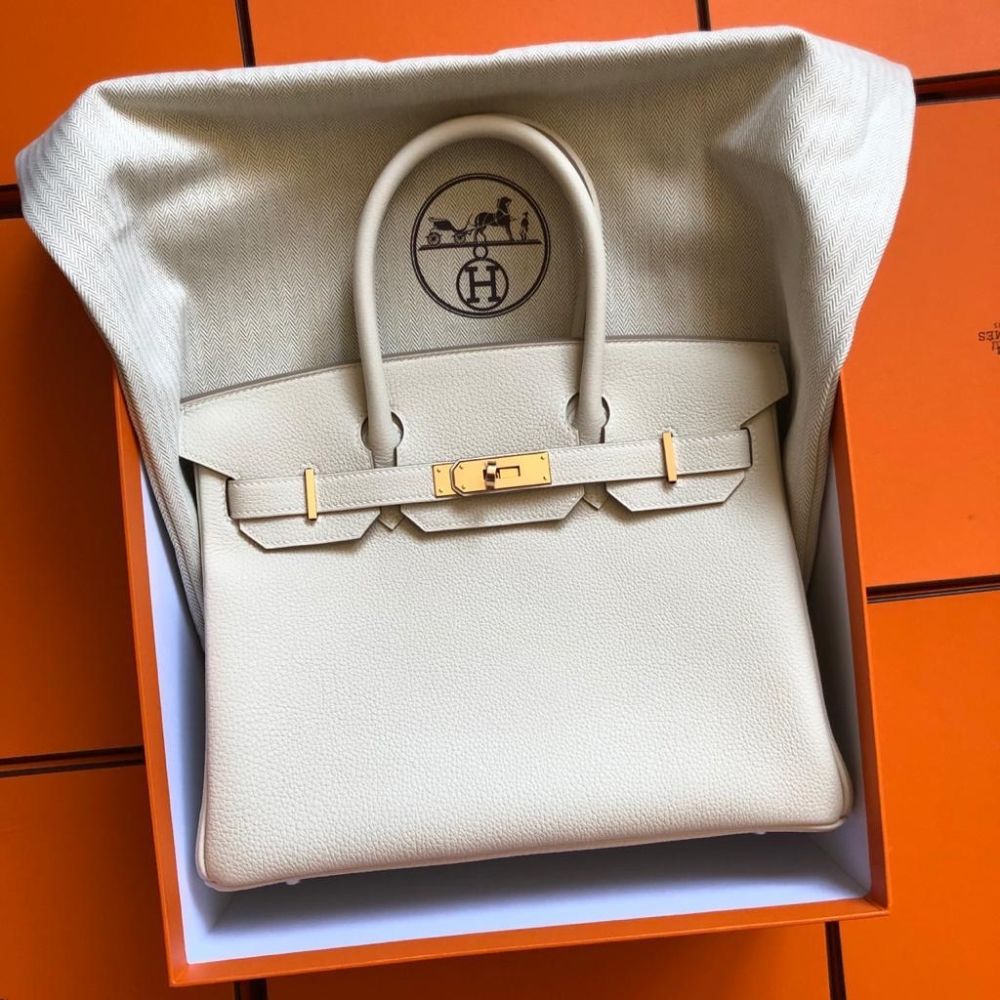 Hermes Birkin bag 30 Craie Togo leather Gold hardware