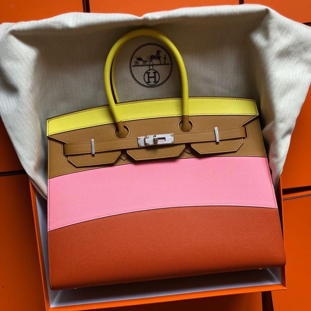 Hermès Lime, Sesame, Rose Confetti & Terre Battue Sunrise Epsom Birkin 35 - Handbag | Pre-owned & Certified | used Second Hand | Unisex
