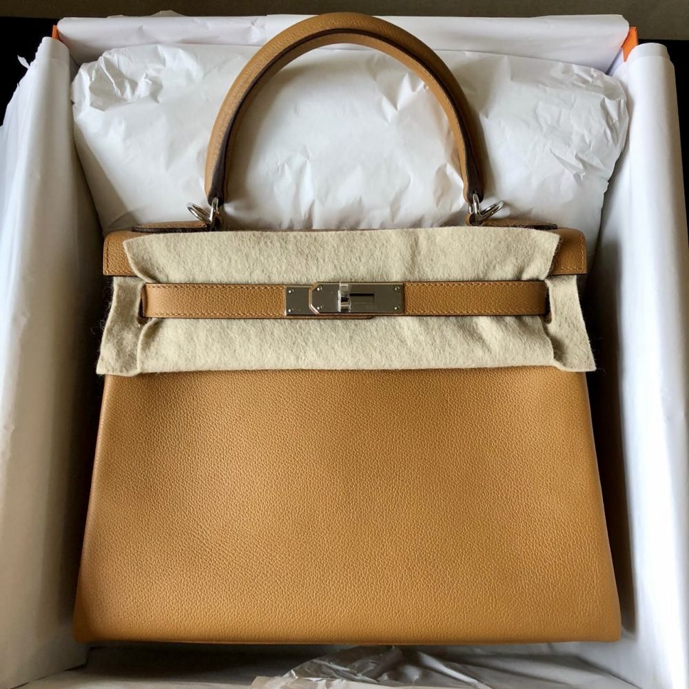 Hermès Kelly a Dos Backpack Barenia And Toile Palladium Hardware