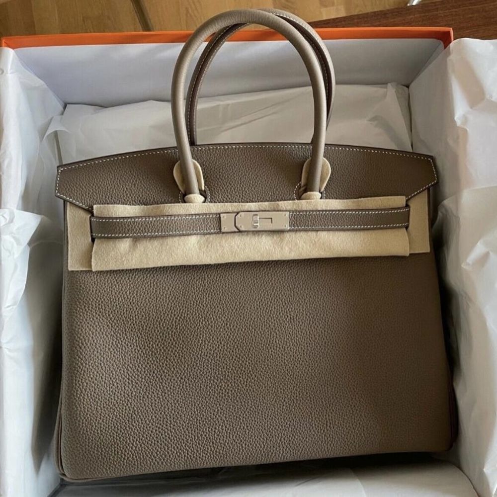 Hermès Birkin 35 Etoupe Togo Palladium Hardware PHW