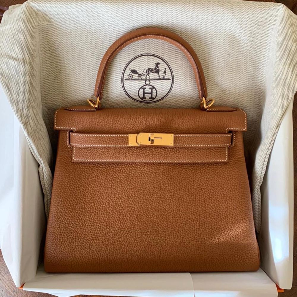 Hermès Kelly 28 Gold Togo Gold Hardware GHW