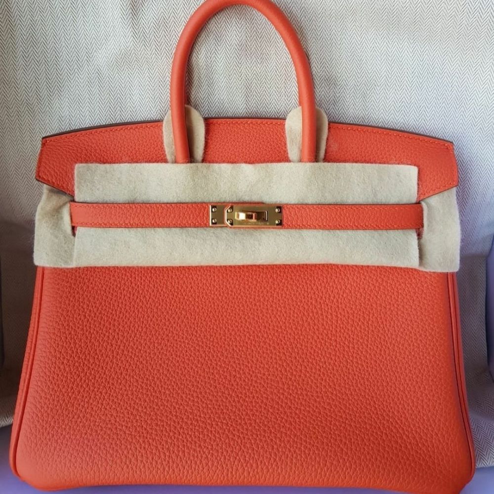 Hermès Birkin 25 Feu Togo Gold Hardware GHW