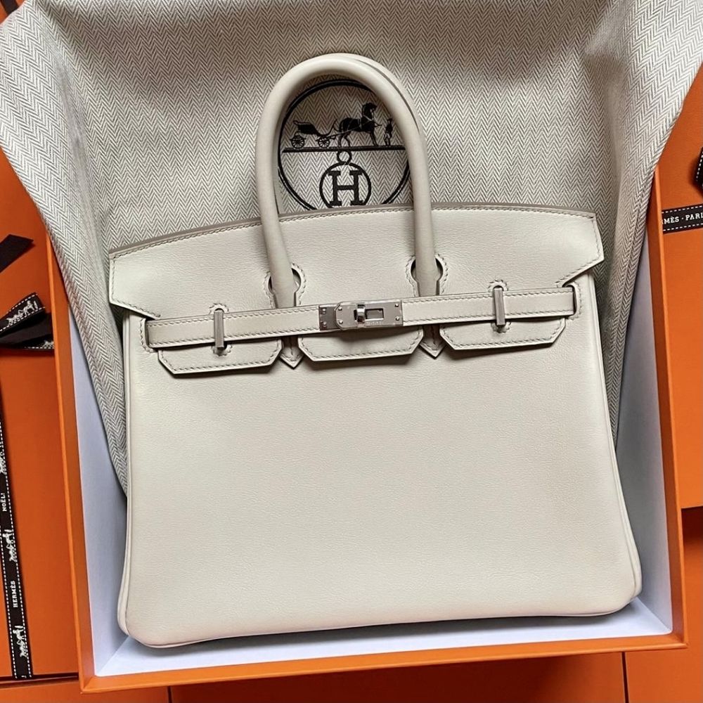 Hermès Birkin 25 Beton Swift Palladium Hardware PHW