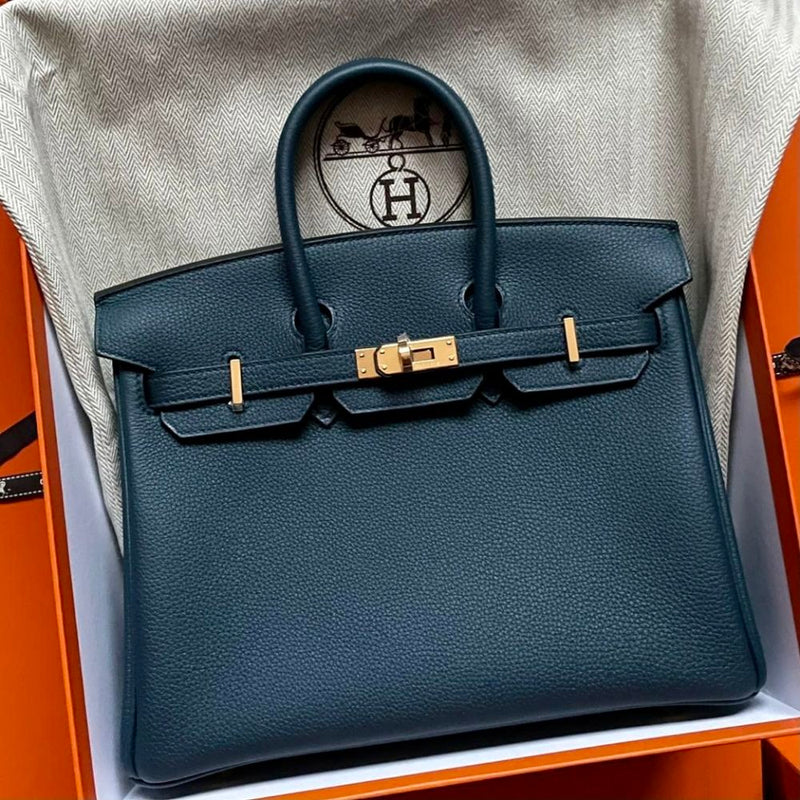 Hermès Birkin 25 Bleu de Prusse Togo Gold Hardware GHW