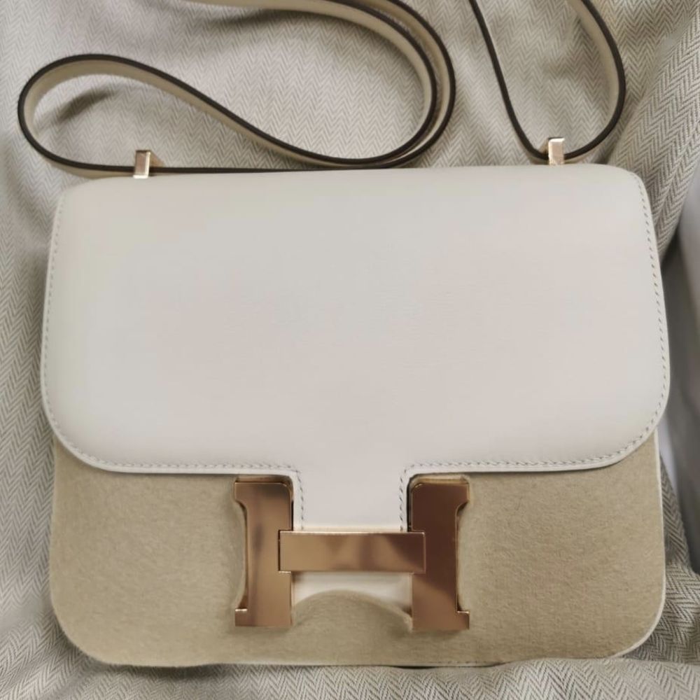 🦄 Hermes Constance 18 with Rose Gold Hardware!! White Bag Regrets? Swift  Leather Yay or Nay? 