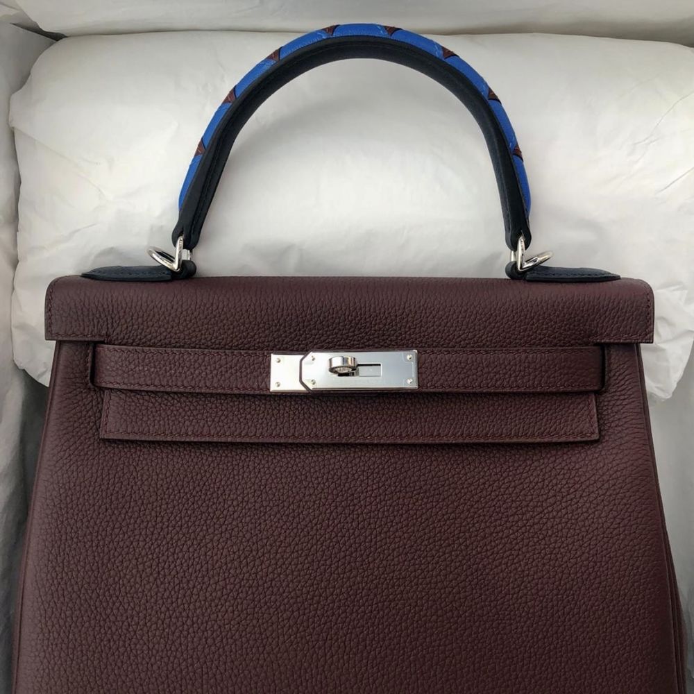 Hermès Kelly HSS 28 Bordeaux Au galop Togo Palladium Hardware PHW