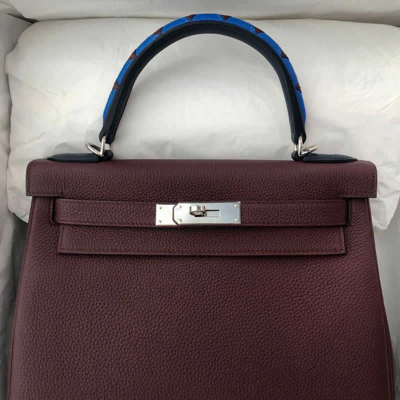 Hermès Kelly HSS 28 Bordeaux Au galop Togo Palladium Hardware PHW