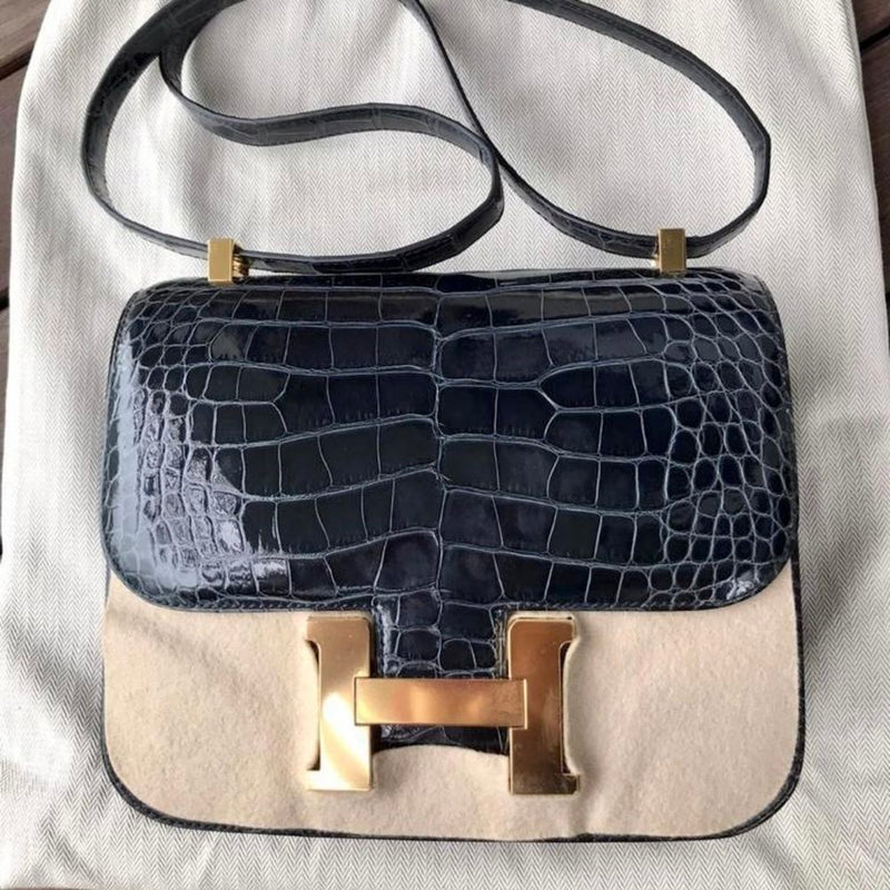 Hermès Constance 24 Vert Rousseau Alligator Mississippi Lisse Gold Hardware GHW