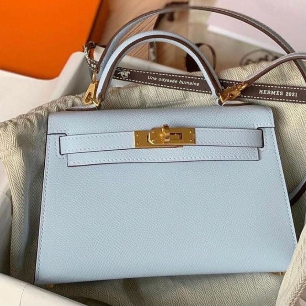Hermès Kelly 20 Brume Sellier Epsom Gold Hardware GHW