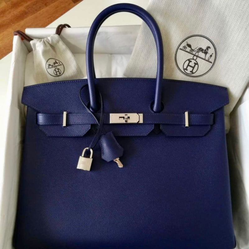 Hermès Birkin 35 Bleu Encre Epsom Palladium Hardware PHW