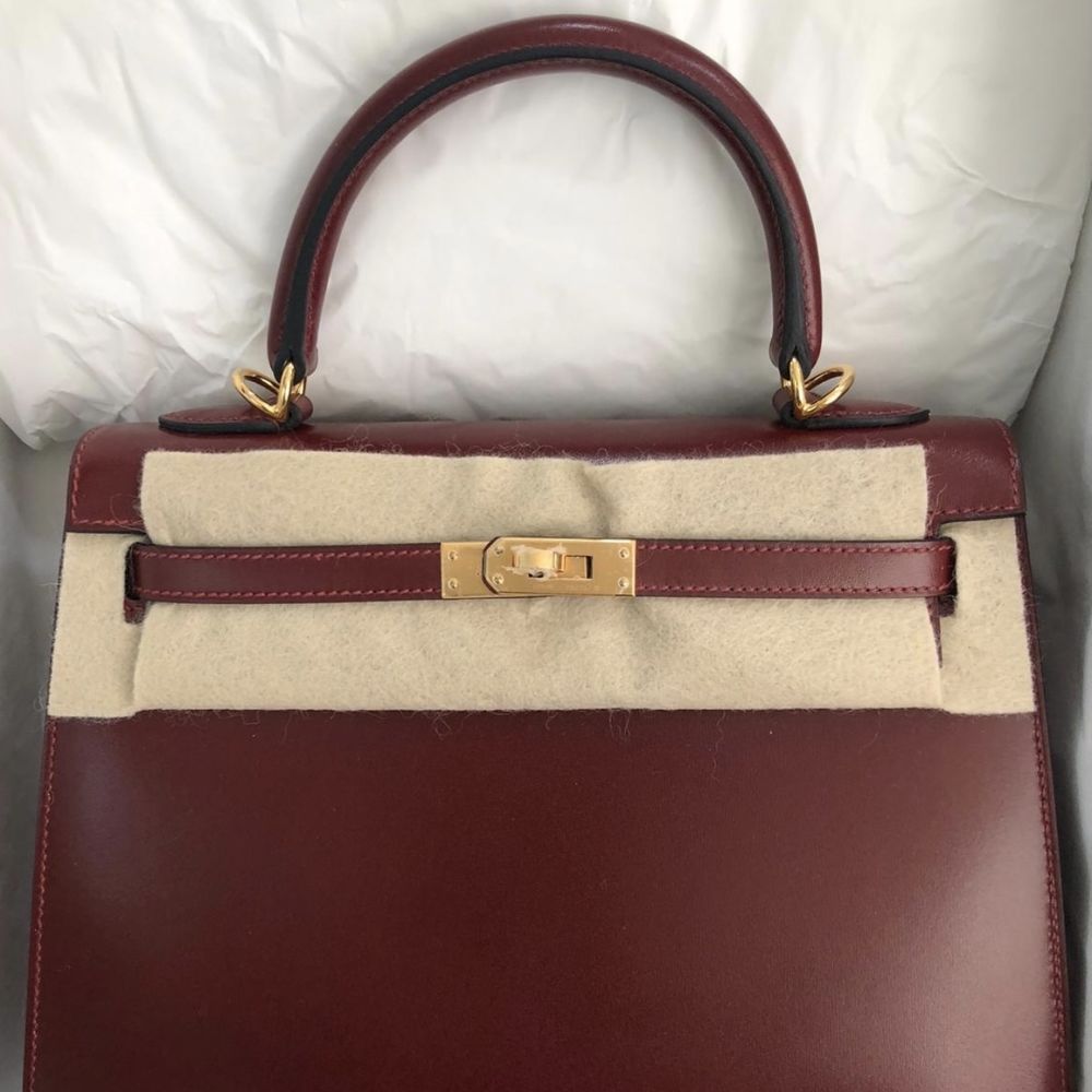 Hermès Kelly 25 Rouge H Sellier Box Gold Hardware GHW