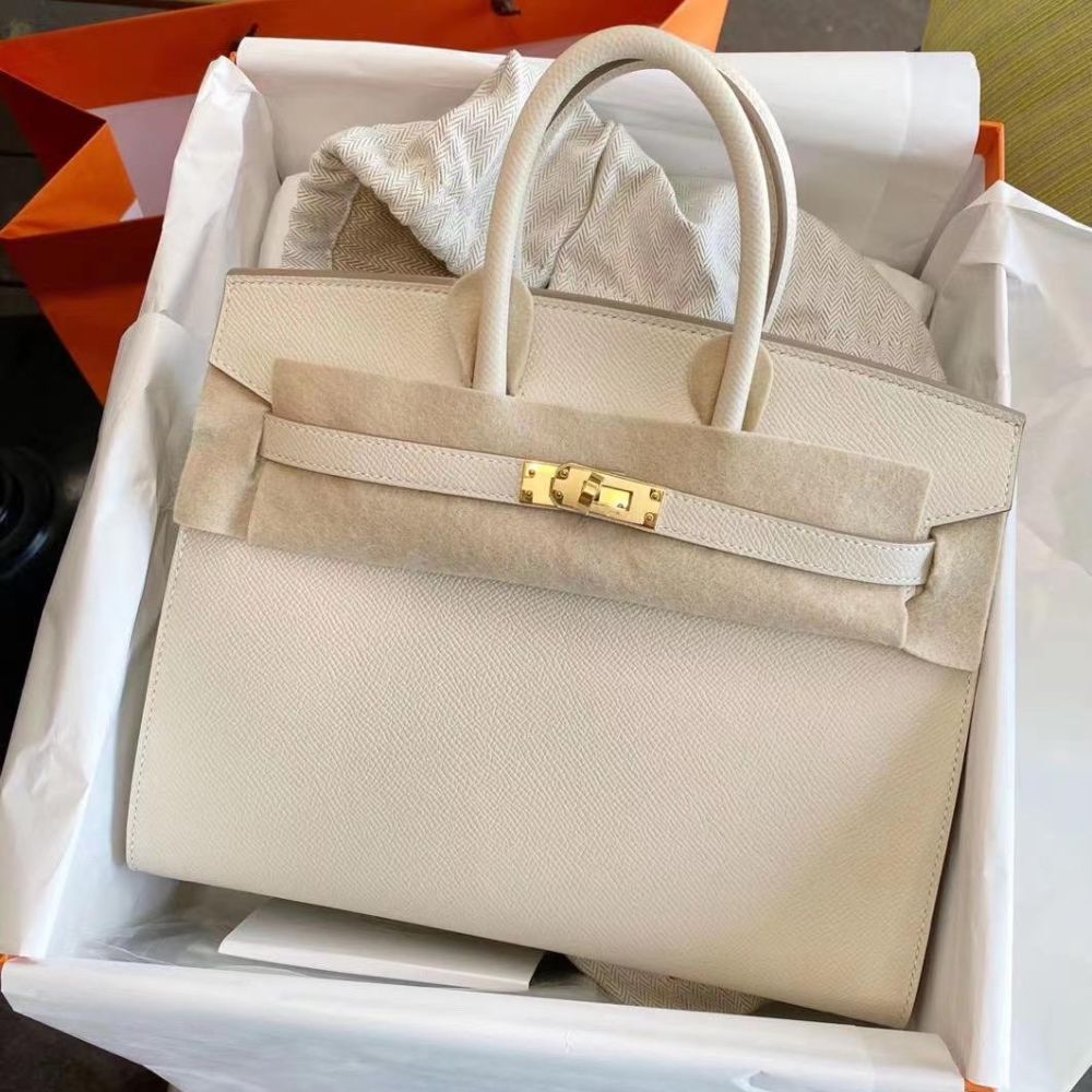 Hermes Special Order HSS Birkin 25 Sellier Craie and Sesame Gold Hardw –  Mightychic