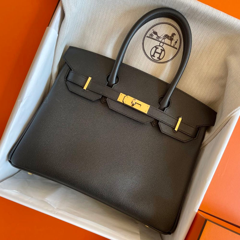 Hermès Birkin 30 Noir (Black) Epsom Gold Hardware GHW