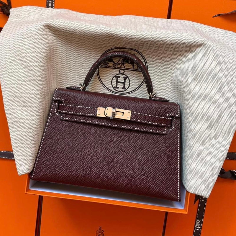 Hermès Kelly HSS 20 Rouge Sellier White stitching Epsom Palladium Hardware PHW